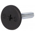 LX.30-SW17-M8X33-S; Foot of pin; rigid,with screwdriver slot; Base dia: 30mm; M8; ELESA+GANTER