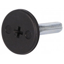LX.30-SW17-M8X33-S; Foot of pin; rigid,with screwdriver slot; Base dia: 30mm; M8; ELESA+GANTER