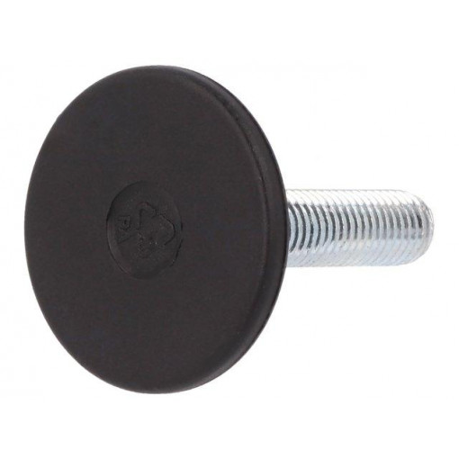 LX.40-SW17-M10X42-S; Foot of pin; rigid,with screwdriver slot; Base dia: 40mm; M10; ELESA+GANTER