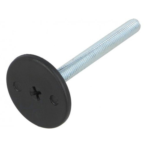 LX.40-SW17-M8X72-S; Foot of pin; rigid,with screwdriver slot; Base dia: 40mm; M8; ELESA+GANTER