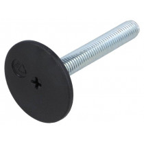 LX.50-SW19-M12X68-S; Foot of pin; rigid,with screwdriver slot; Base dia: 50mm; M12; ELESA+GANTER