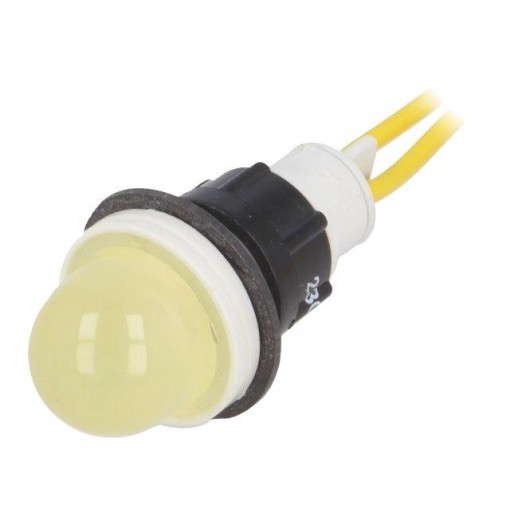 LY-D16H-230AC; Indicator: LED; prominent; 230VAC; Cutout: Ø13mm; 300mm leads; POLAM-ELTA