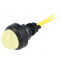 LY-D20-230AC; Indicator: LED; prominent; 230VAC; Cutout: Ø13mm; IP40; 300mm leads; POLAM-ELTA