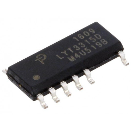 LYT3315D; PMIC; AC/DC switcher,LED driver; 85÷265V; Ubr: 650V; SO16B; 5.7Ω; POWER INTEGRATIONS