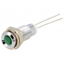 M.3030G; Indicator: LED; prominent; Cutout: Ø6mm; for PCB; brass; ØLED: 3mm; MENTOR