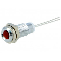 M.3030R; Indicator: LED; prominent; Cutout: Ø6mm; for PCB; brass; ØLED: 3mm; MENTOR