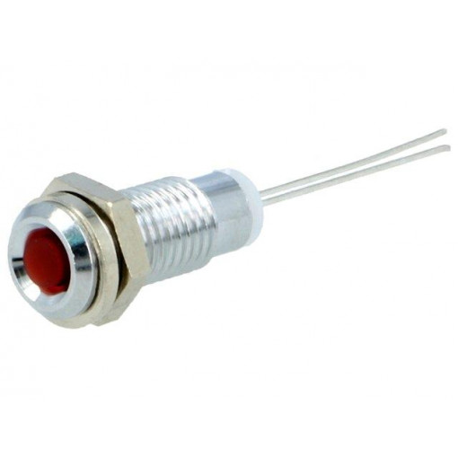 M.3030R; Indicator: LED; prominent; Cutout: Ø6mm; for PCB; brass; ØLED: 3mm; MENTOR