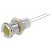 M.5030Y; Indicator: LED; prominent; Cutout: Ø8mm; for PCB; brass; ØLED: 5mm; MENTOR