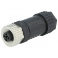 M12T-04BFFB-SL7002; Plug; M12; PIN: 4; female; T code-Power; for cable; screw terminal; AMPHENOL M12T-04BFFB-SL7002; Plug; M12; PIN: 4; female; T code-Power; for cable; screw terminal; AMPHENOL