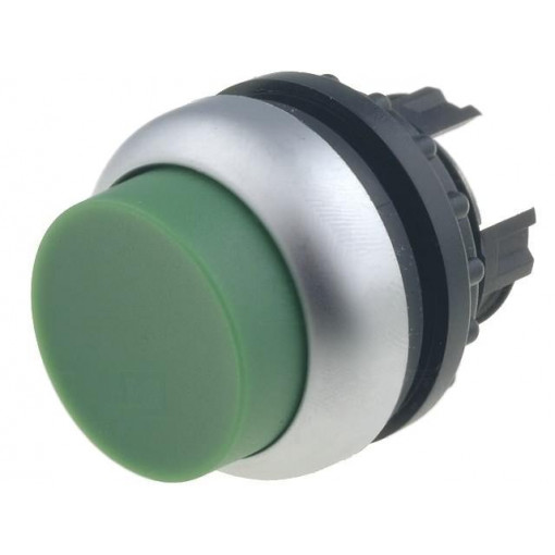 M22-DH-G; Switch: push-button; Stabl.pos: 1; 22mm; green; Illumin: none; IP67; EATON ELECTRIC