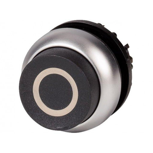 M22-DH-S-X0; Switch: push-button; Stabl.pos: 1; 22mm; black; Illumin: none; IP67; EATON ELECTRIC