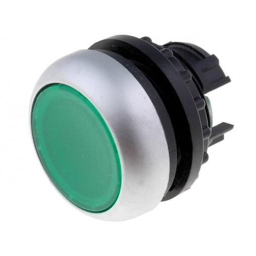 M22-DRL-G; Switch: push-button; Stabl.pos: 2; 22mm; green; IP67; Pos: 2; Ø22.5mm; EATON ELECTRIC