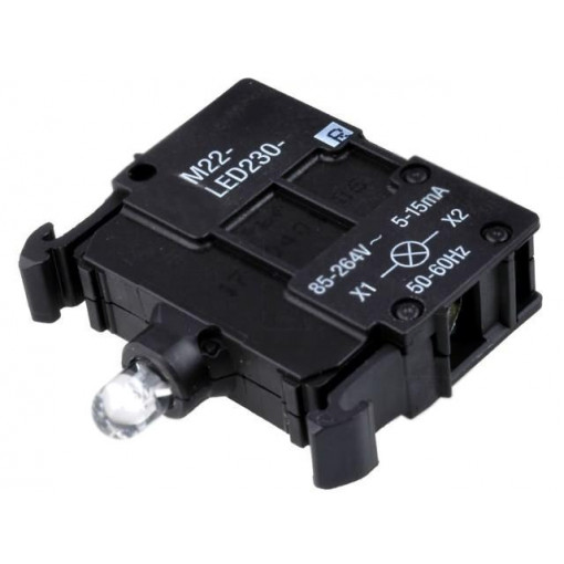 M22-LED230-R; Illuminating unit; 22mm; RMQ-Titan; -25÷70°C; Illumin: LED; front; EATON ELECTRIC