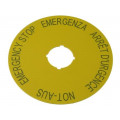 M22-XAK1; Description label; 90mm; Application: for emergency button; EATON ELECTRIC