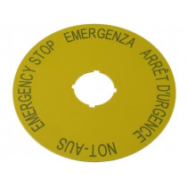 M22-XAK1; Description label; 90mm; Application: for emergency button; EATON ELECTRIC