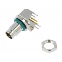 M8AS-02PMMR-SF8001; Connector: M8; male; PIN: 2; angled 90°; on PCBs; socket; 4A; IP68; AMPHENOL