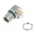 M8AS-03PFFR-SF8001; Connector: M8; female; PIN: 3; angled 90°; on PCBs; socket; 4A; IP68; AMPHENOL
