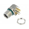 M8AS-04PFFR-SF8001; Connector: M8; female; PIN: 4; angled 90°; on PCBs; socket; 4A; IP68; AMPHENOL
