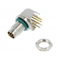 M8AS-05PMMR-SF8001; Connector: M8; male; PIN: 5; angled 90°; on PCBs; socket; 1.5A; IP68; AMPHENOL