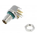 M8S-03PMMR-SF8001; Connector: M8; male; PIN: 3; angled 90°; socket; 4A; IP68; 30V; metal; AMPHENOL
