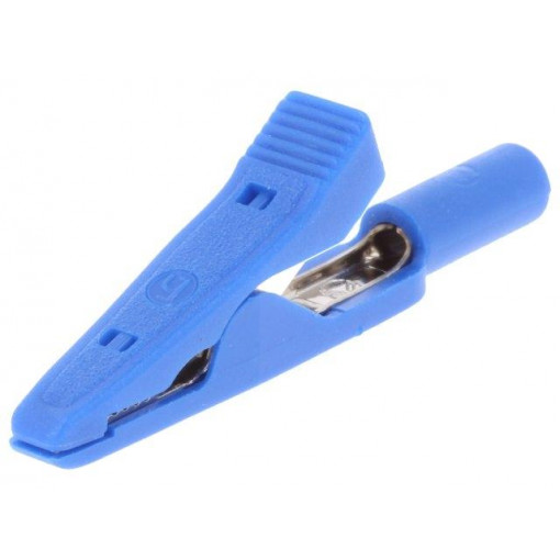 MA1BL; Crocodile clip; 15A; 60VDC; blue; Grip capac: max.4mm; HIRSCHMANN T&M MA1BL; Crocodile clip; 15A; 60VDC; blue; Grip capac: max.4mm; HIRSCHMANN T&M