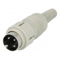 930304517 MAS 3100; Plug; DIN; male; PIN: 3; Layout: 180°; straight; for cable; soldering; HIRSCHMANN