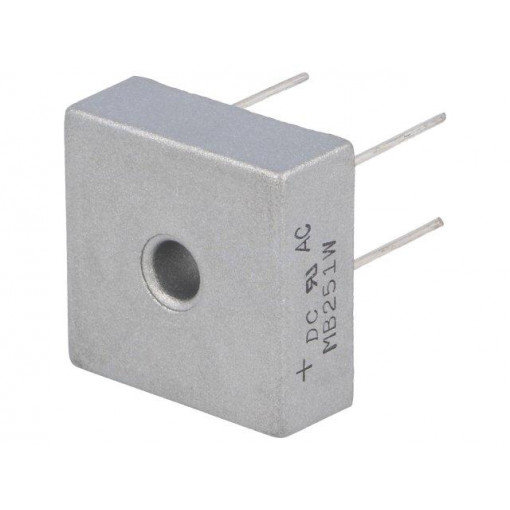 MB251W; Single-phase bridge rectifier; Urmax: 100V; If: 25A; Ifsm: 400A; DC COMPONENTS