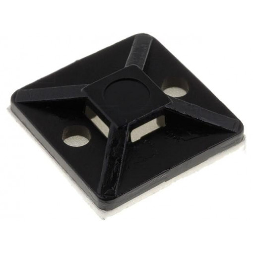 151-28320; Self-adhesive cable holder; polyamide; UL94V-2; black; FH: 3.1mm; HELLERMANNTYTON