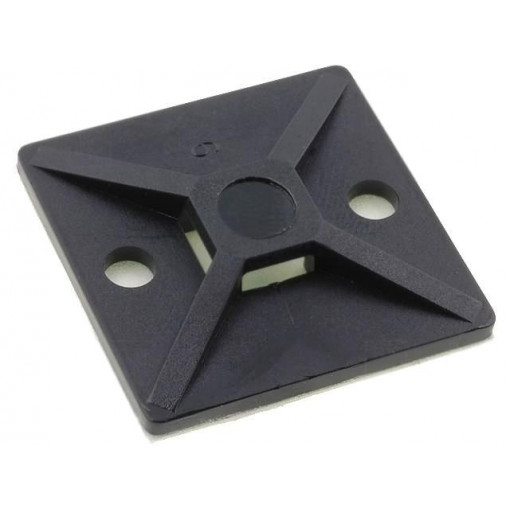 151-28430; Self-adhesive cable holder; polyamide; UL94V-2; black; FH: 4mm; HELLERMANNTYTON