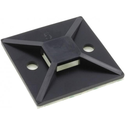 151-28530; Self-adhesive cable holder; polyamide; UL94V-2; black; FH: 4.7mm; HELLERMANNTYTON