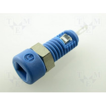 MBI1BL; Socket; 2mm banana; 6A; Overall len: 21mm; blue; insulated; HIRSCHMANN T&M