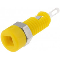 MBI1GE; Socket; 2mm banana; 6A; Overall len: 21mm; yellow; insulated; HIRSCHMANN T&M