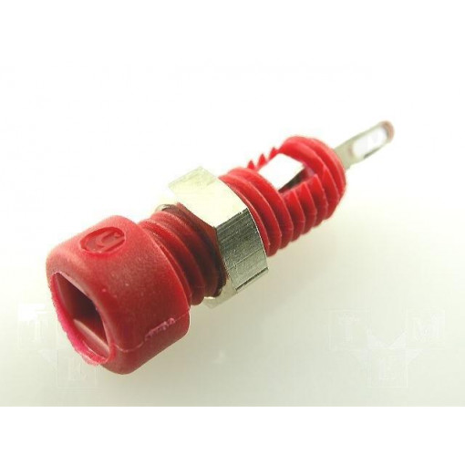 MBI1RT; Socket; 2mm banana; 6A; Overall len: 21mm; red; insulated; HIRSCHMANN T&M