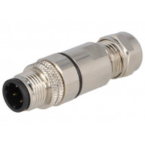 PXMBNI12FIM04DSCPG7; Plug; M12; PIN: 4; male; D code-Ethernet; for cable; soldered; IP67; BULGIN