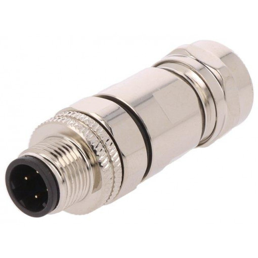 PXMBNI12FIM04DSCPG9; Plug; M12; PIN: 4; male; D code-Ethernet; for cable; soldered; IP67; BULGIN