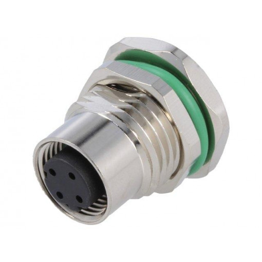 PXMBNI12RPF04DPCM16; Socket; M12; PIN: 4; female; D code-Ethernet; THT; IP67; 250V; 4A; BULGIN