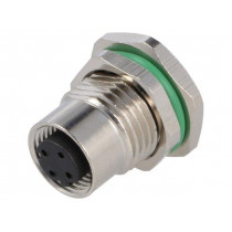 PXMBNI12RPF04DPCPG9; Socket; M12; PIN: 4; female; D code-Ethernet; THT; IP67; 250V; 4A; BULGIN