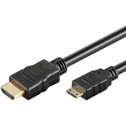 31933; Cable; HDMI 1.4; HDMI mini plug,HDMI plug; 3m; black; Goobay