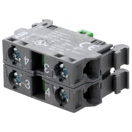 1SFA611610R1002; Contact block; 22mm; front fixing; Contacts: NO x2; ABB