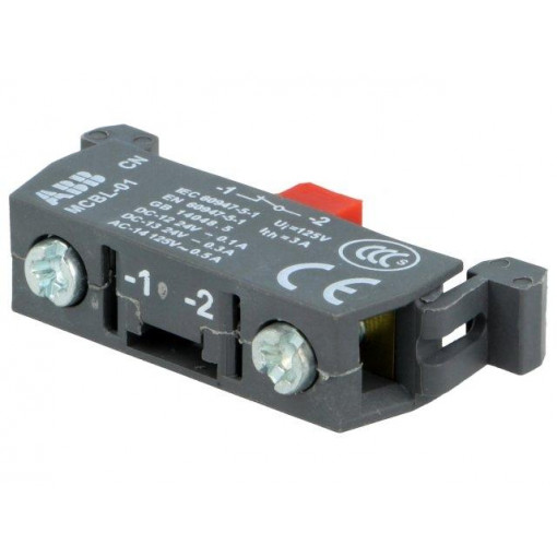 1SFA611612R1001; Contact block, microswitch; 22mm; front fixing; Contacts: NC; ABB