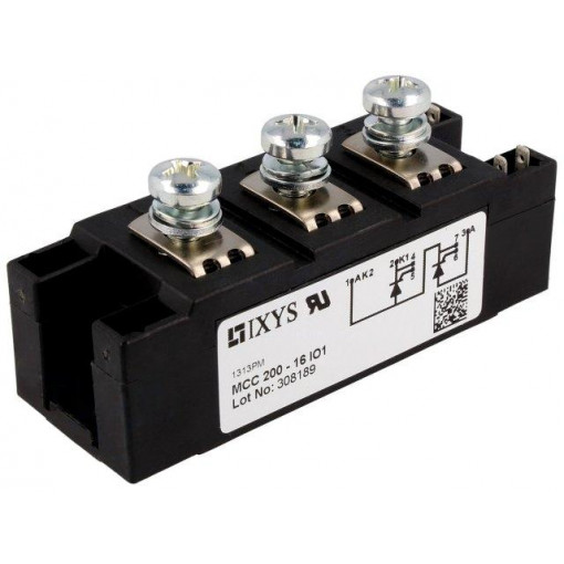 MCC26-16IO1B; Module: thyristor; double series; 1.6kV; 27A; TO240AA; Ufmax: 1.27V; IXYS MCC26-16IO1B; Module: thyristor; double series; 1.6kV; 27A; TO240AA; Ufmax: 1.27V; IXYS