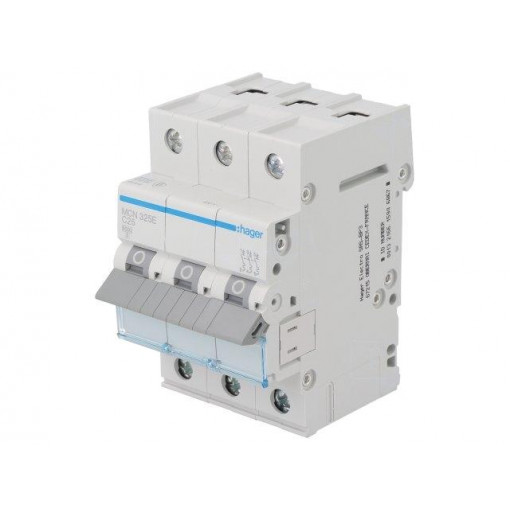 MCN325E; Circuit breaker; 400VAC; Inom: 25A; Poles: 3; DIN; Charact: C; 6kA; HAGER