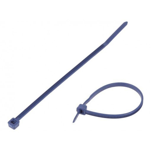 111-01341; Cable tie; with metal; L: 100mm; W: 2.5mm; polyamide; 60N; blue; HELLERMANNTYTON 111-01341; Cable tie; with metal; L: 100mm; W: 2.5mm; polyamide; 60N; blue; HELLERMANNTYTON