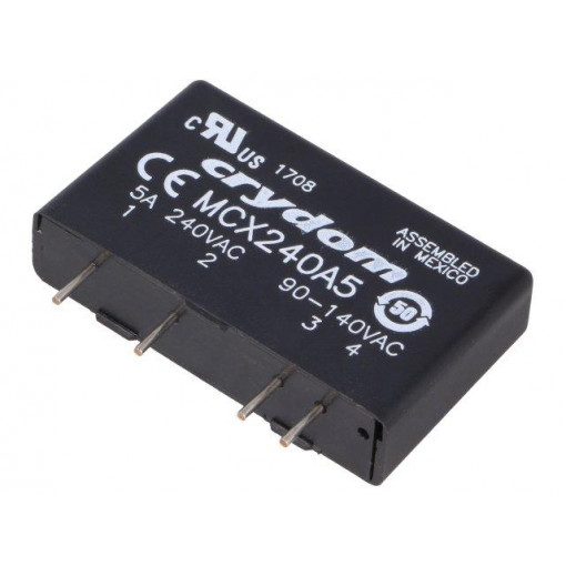 MCX240A5; Relay: solid state; Ucntrl: 90÷140VAC; 5A; 12÷280VAC; THT; SIP; CRYDOM