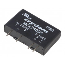 MCX240D5; Relay: solid state; Ucntrl: 3÷15VDC; 5A; 12÷280VAC; THT; SIP; CRYDOM