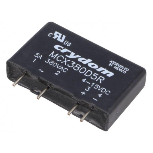 MCX380D5R; Relay: solid state; Ucntrl: 4÷15VDC; 5A; 48÷530VAC; THT; SIP; CRYDOM