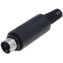 MDC-004; Plug; DIN mini; male; PIN: 4; soldering; for cable; NINIGI MDC-004; Plug; DIN mini; male; PIN: 4; soldering; for cable; NINIGI