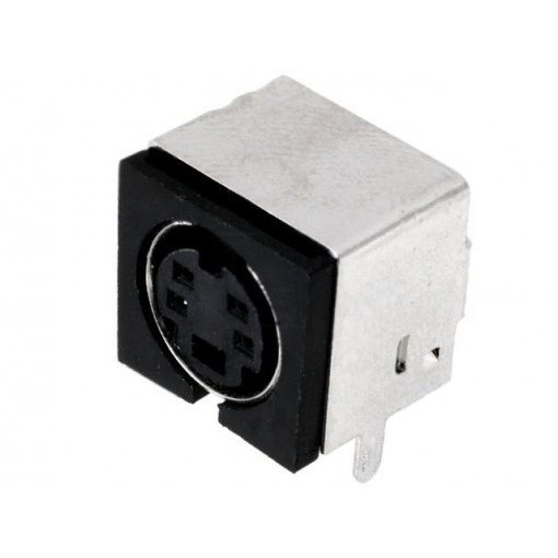 DS1093-01-BN40; Socket; DIN mini; female; PIN: 4; THT; angled 90°; CONNFLY DS1093-01-BN40; Socket; DIN mini; female; PIN: 4; THT; angled 90°; CONNFLY