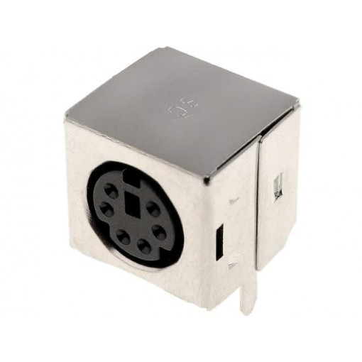 ; Socket; DIN mini; female; PIN: 6; THT; angled 90°; ; Socket; DIN mini; female; PIN: 6; THT; angled 90°;