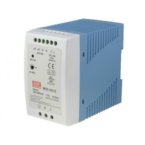 MDR-100-24; Power supply: switched-mode; 96W; 24VDC; 24÷30VDC; 4A; 85÷264VAC; MEAN WELL